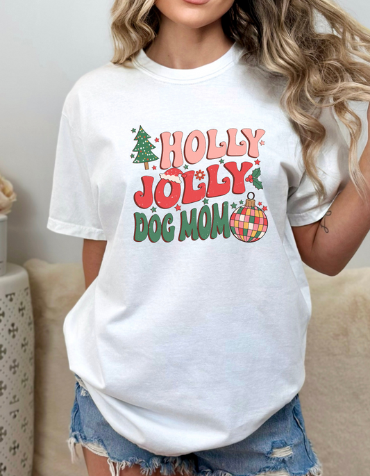 Holly Jolly Dog Mom Christmas DTF and Sublimation Transfer