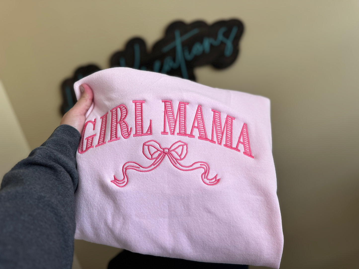 Girl Mama or Mom Embroidered Sweatshirt WHOLESALE