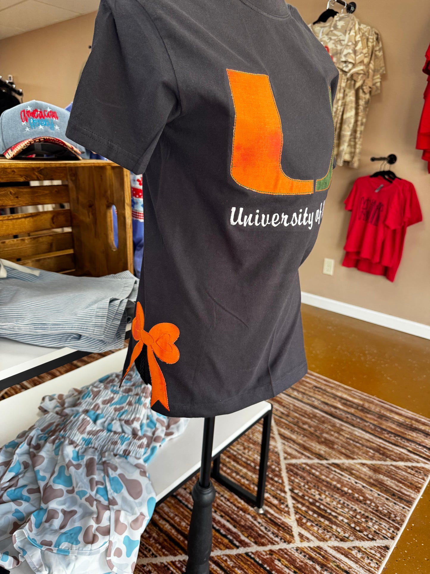 Miami style 2 Game Day Applique Embroidered Tee or Sweatshirt