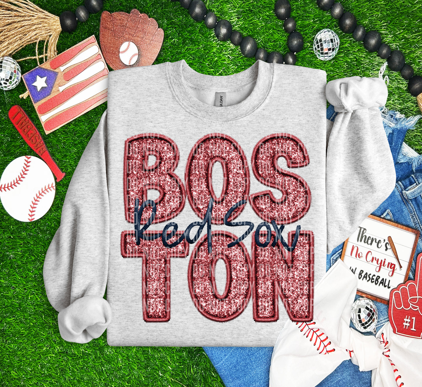 BOSTON M L B FAUX GLITTER DTF and Sublimation Transfer