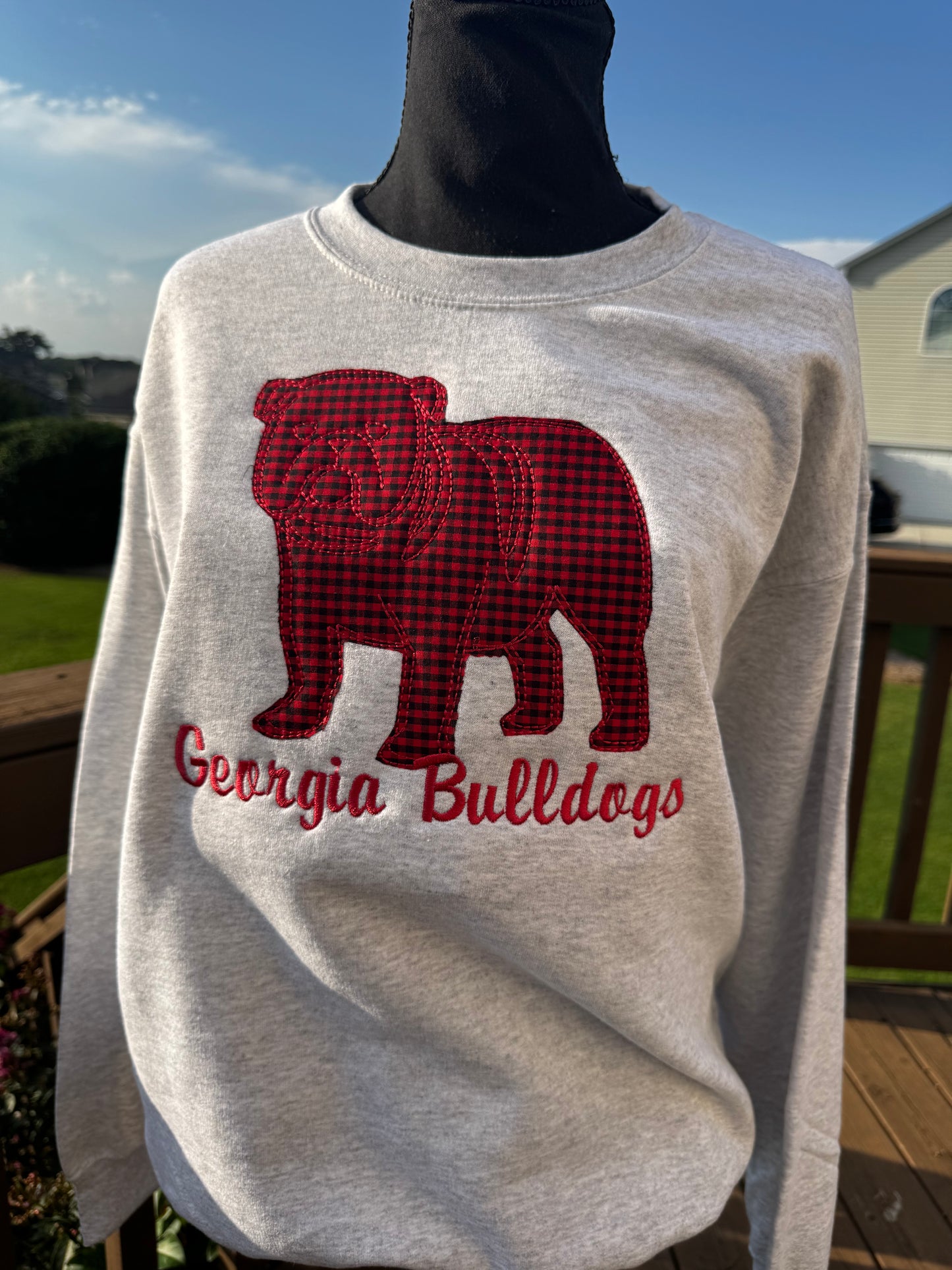Georgia Bulldogs ASH Applique Embroidered Sweatshirt