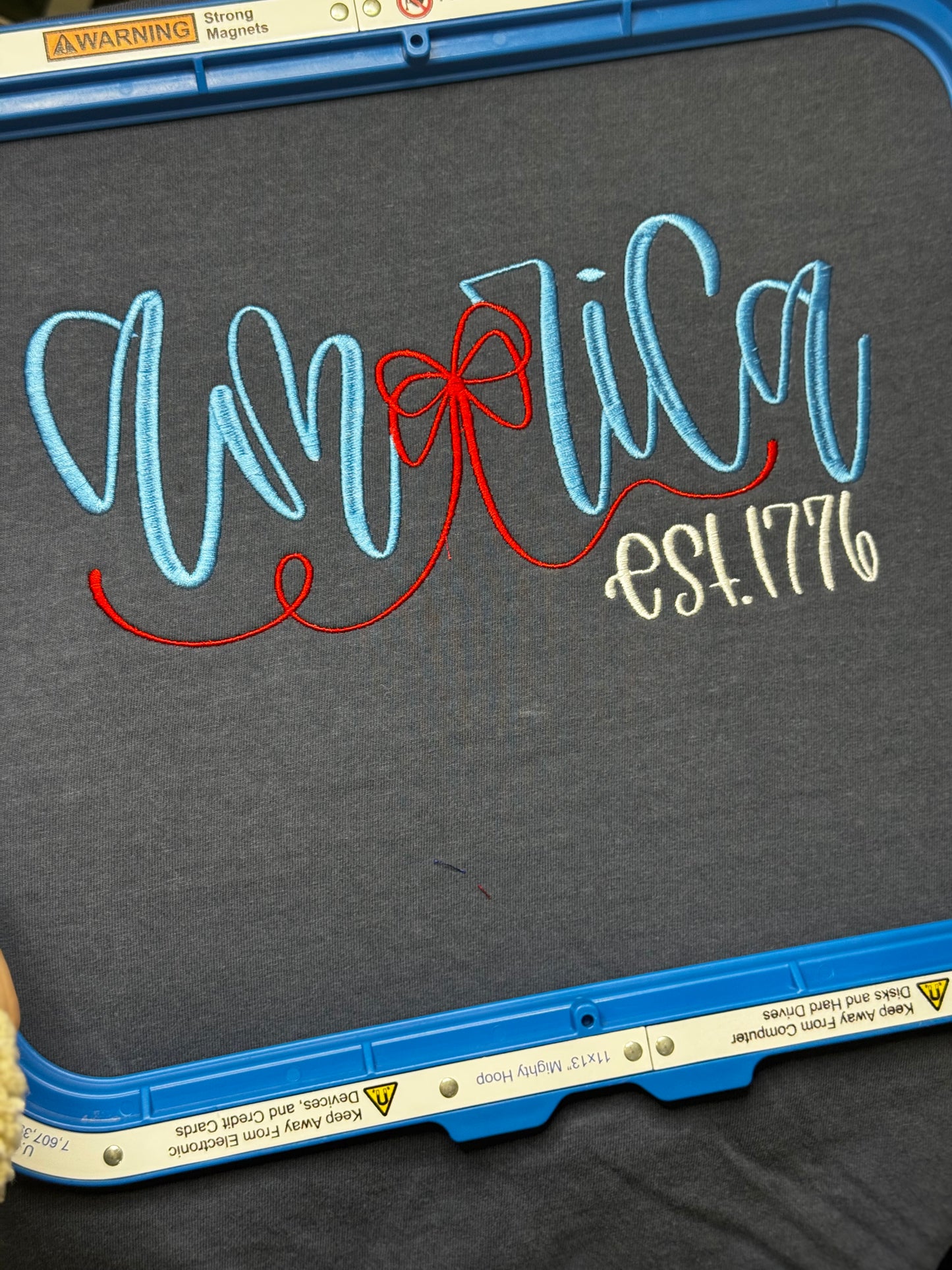 America EST 1776 Embroidered Comfort color T-shirt