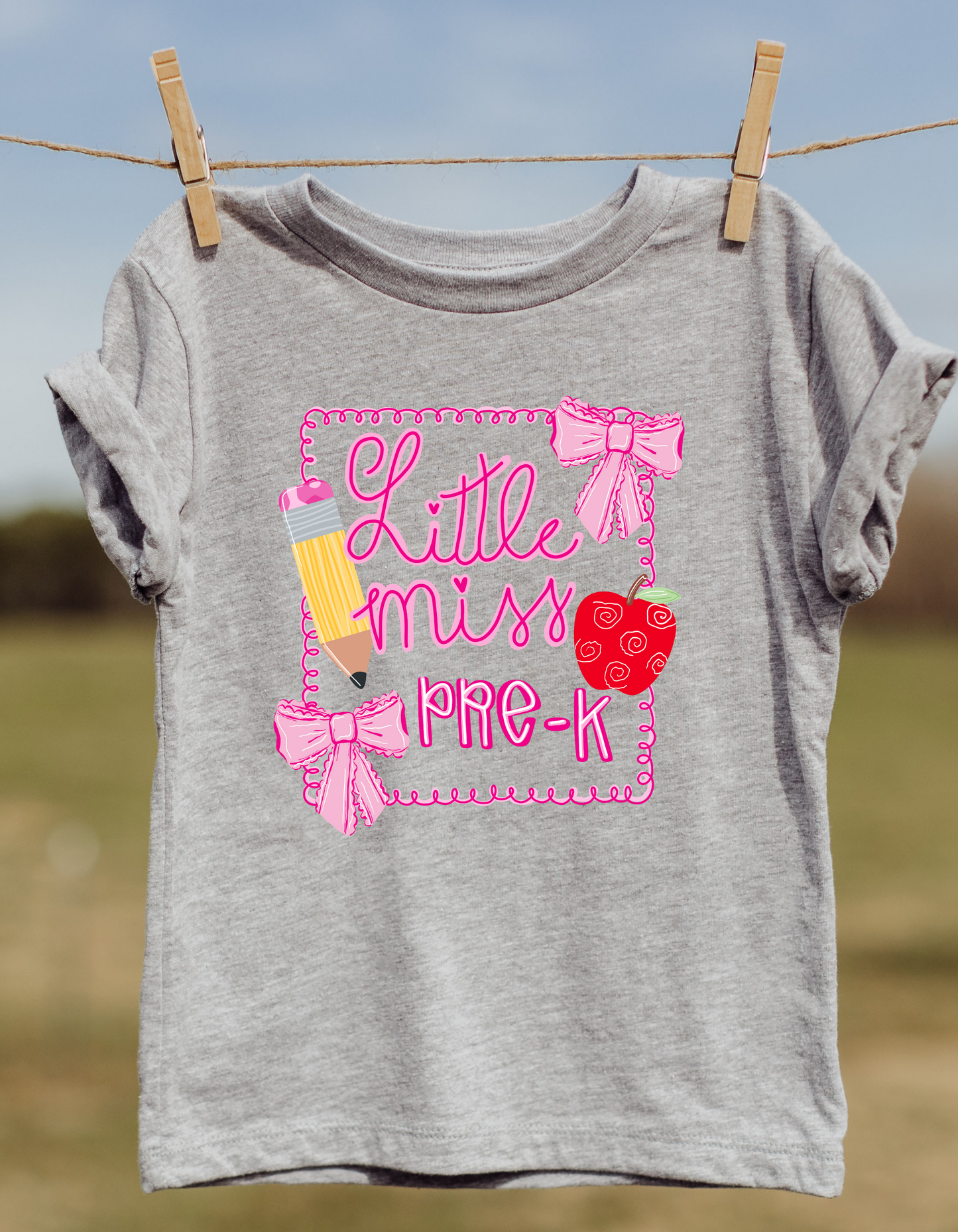 Little Miss Back to School WITH WITHOUT BACKGROUND DTF Transfer