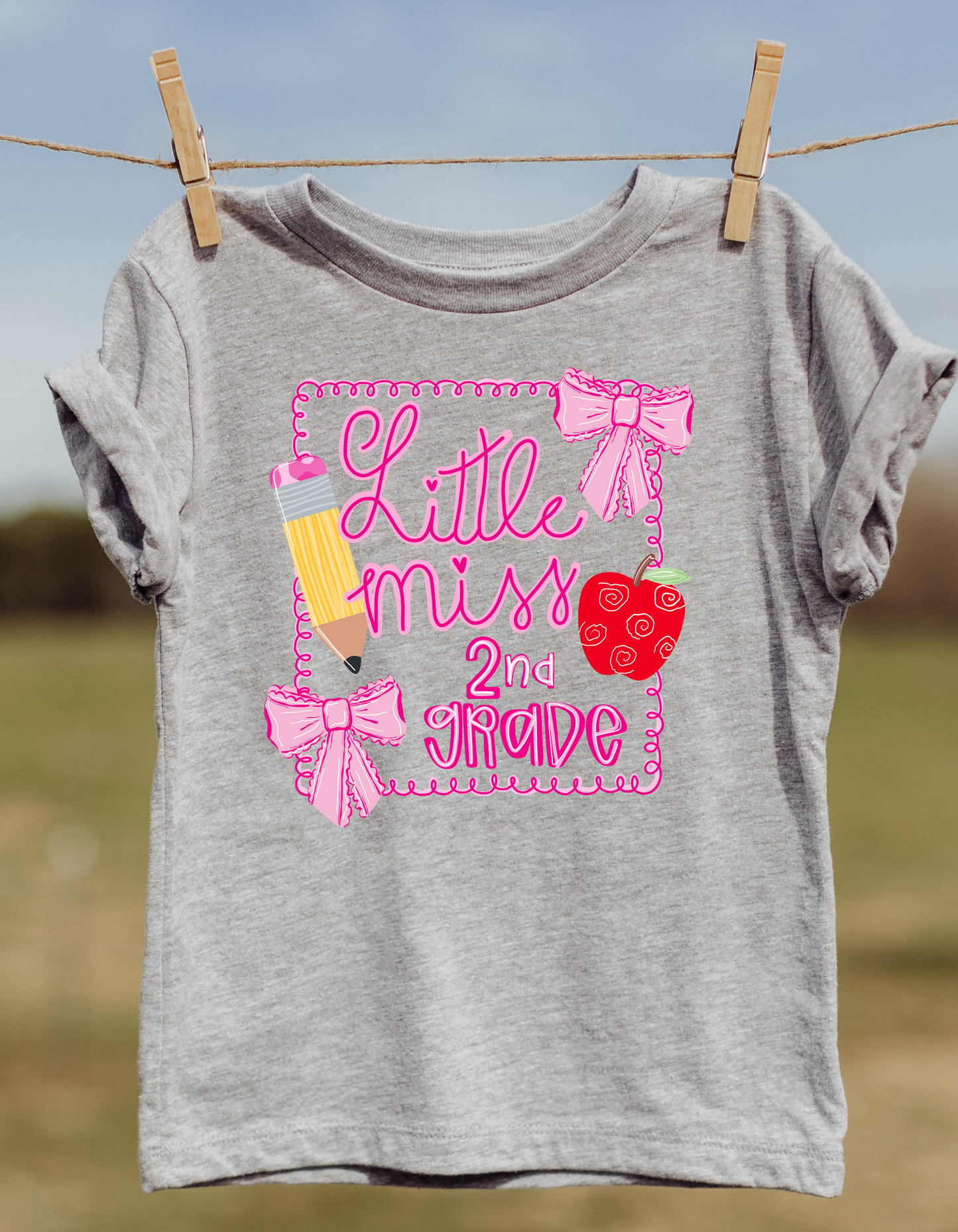 Little Miss Back to School WITH WITHOUT BACKGROUND DTF Transfer