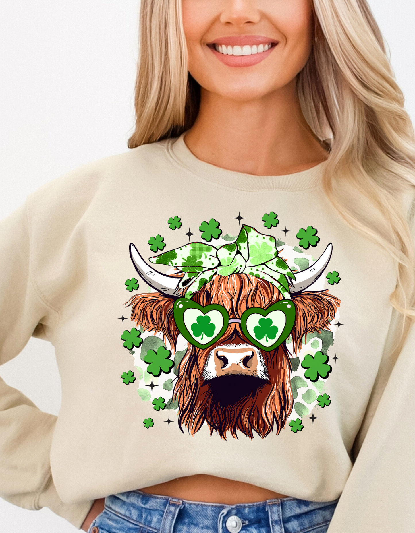 St. Patrick's Day Highland DTF transfer