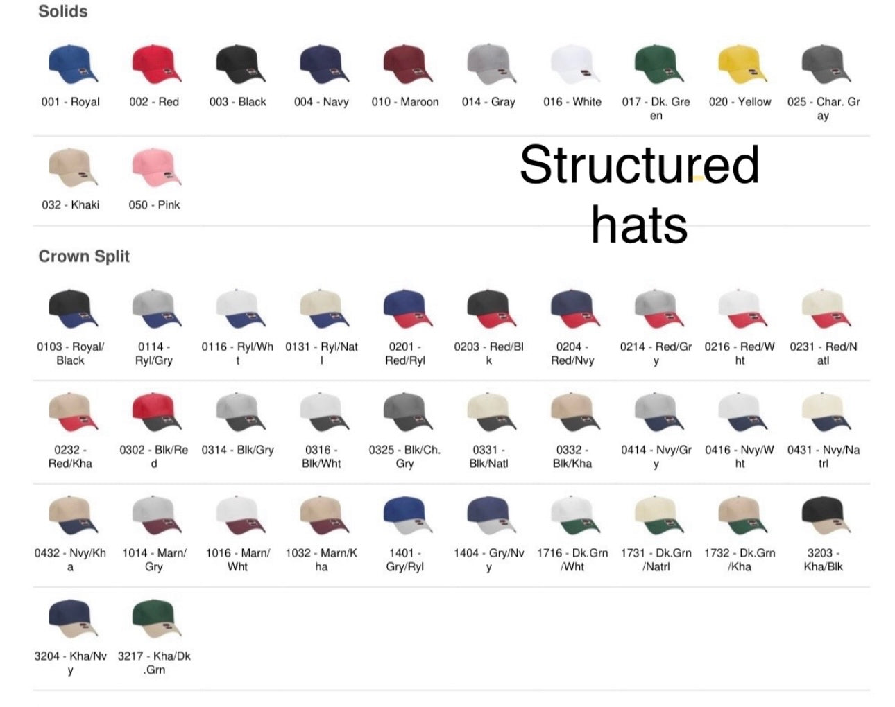 Custom School Spirit hats
