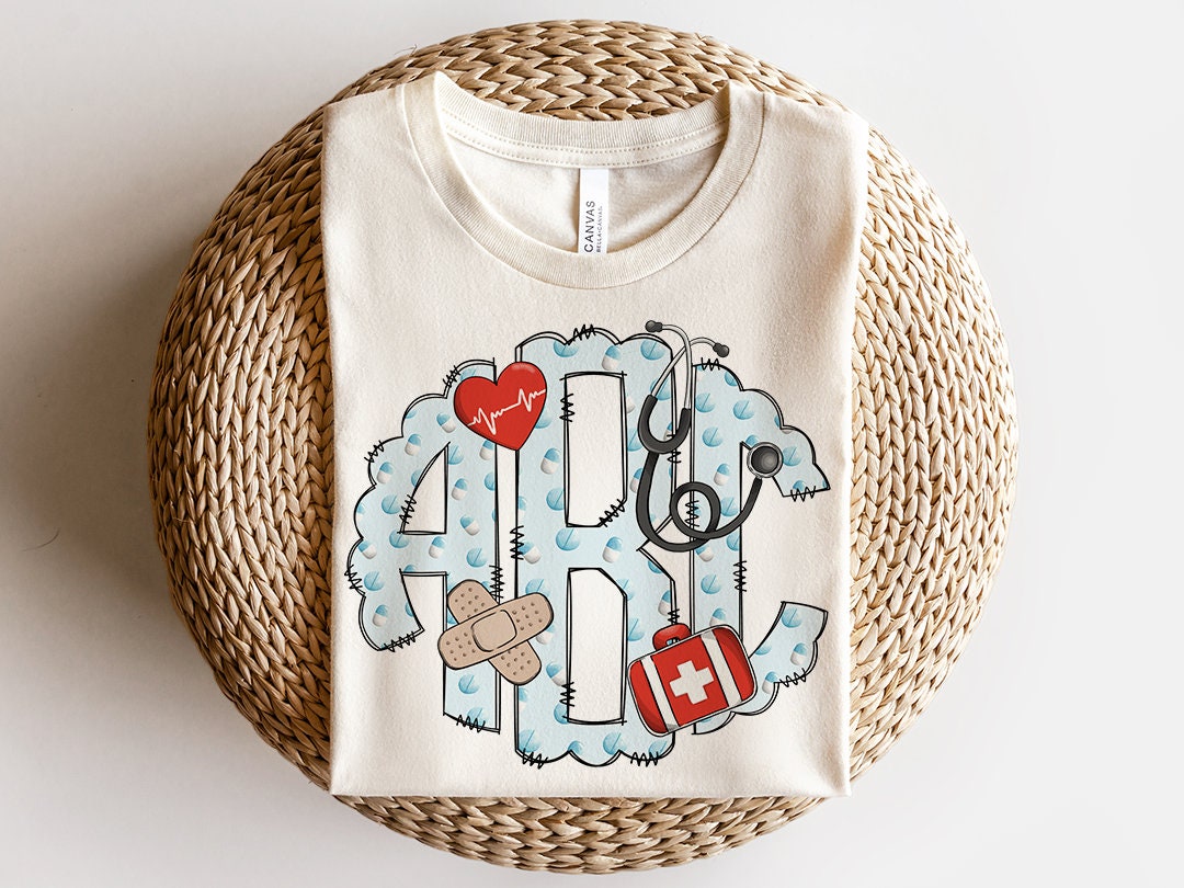 Nurse Monogram DTF or Sublimation transfer