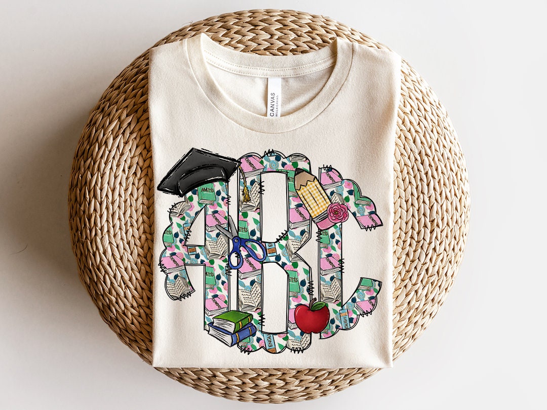 School Teacher Graduation Monogram DTF or Sublimation transfer
