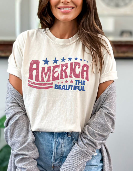 USA America the beautiful DTF and Sublimation Transfer