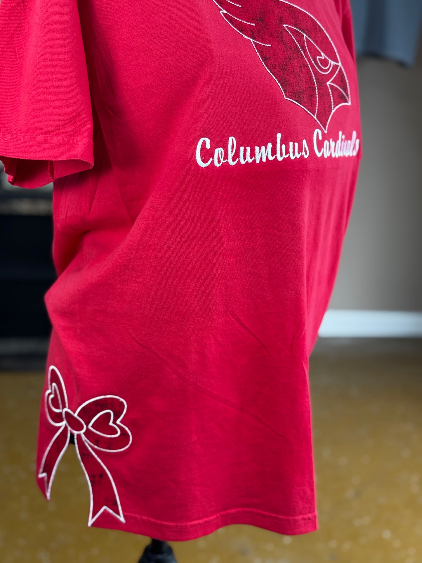 Columbus Cardinals Side Bow Spirit Tee ❤️🎀 Comfort Color