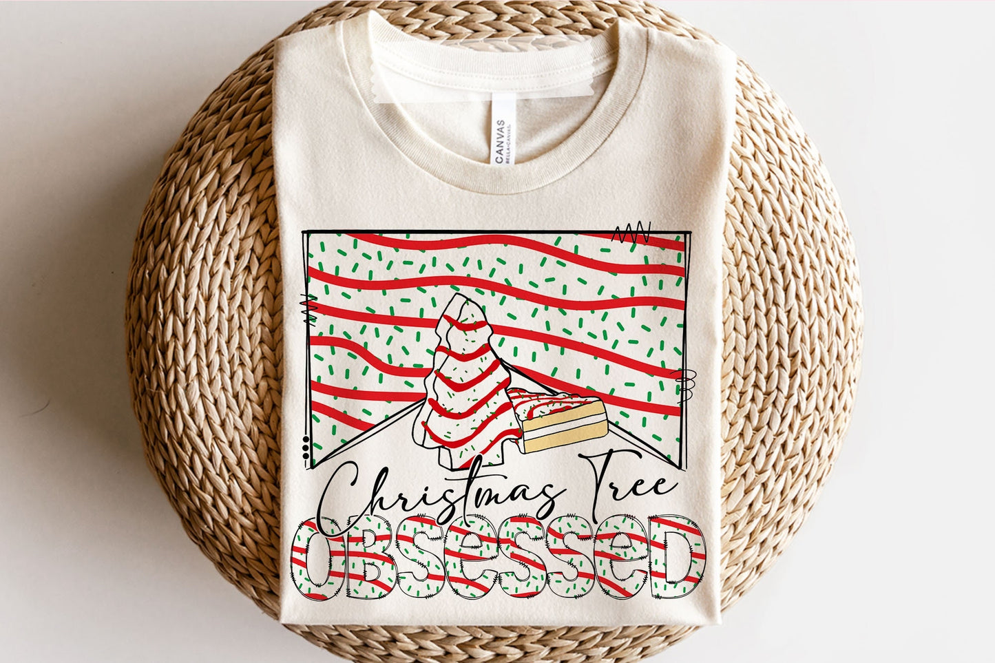 Christmas Tree Obsessed DTF or Sublimation transfer