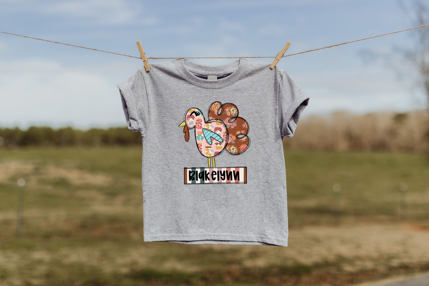 Custom Thanksgiving Pink Turkey DTF or Sublimation Transfer