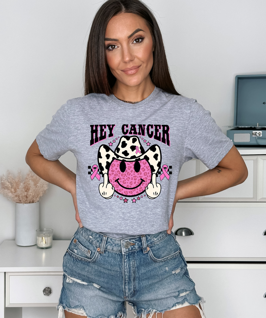 Breast Cancer Awareness Hey Cancer DTF and Sublimation Transfer