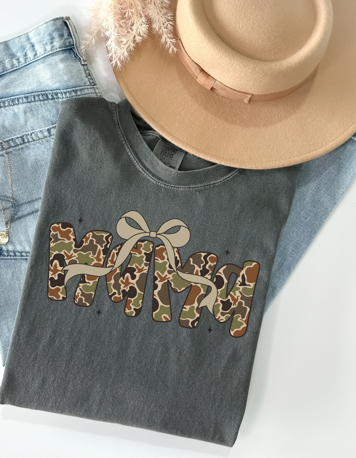 Mama camo with bow DTF and Sublimation Transfer