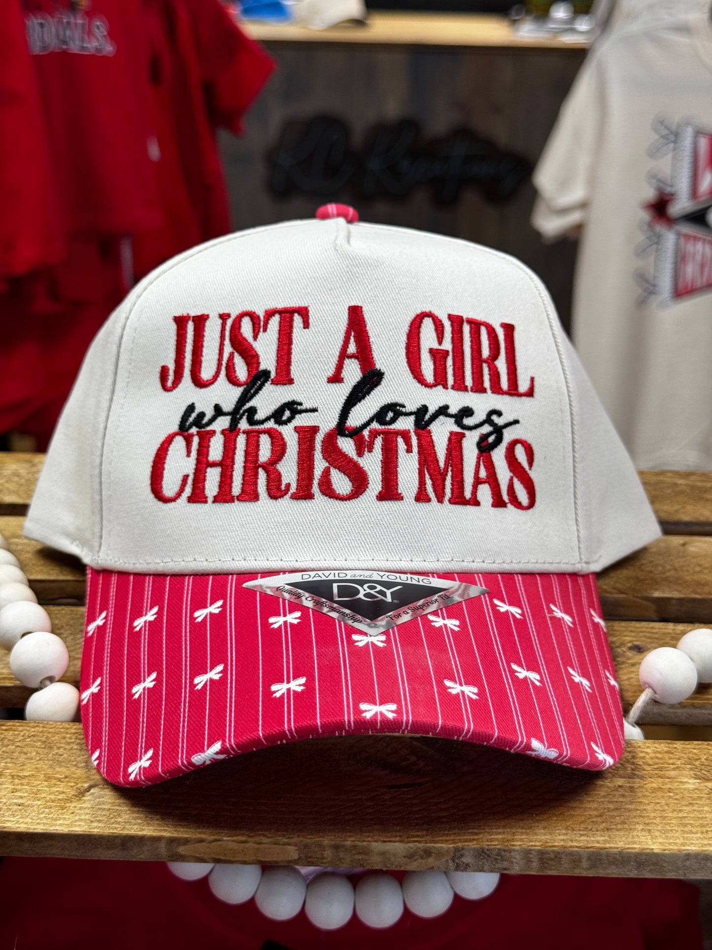 Just a Girl who loves Christmas Embroidered hat