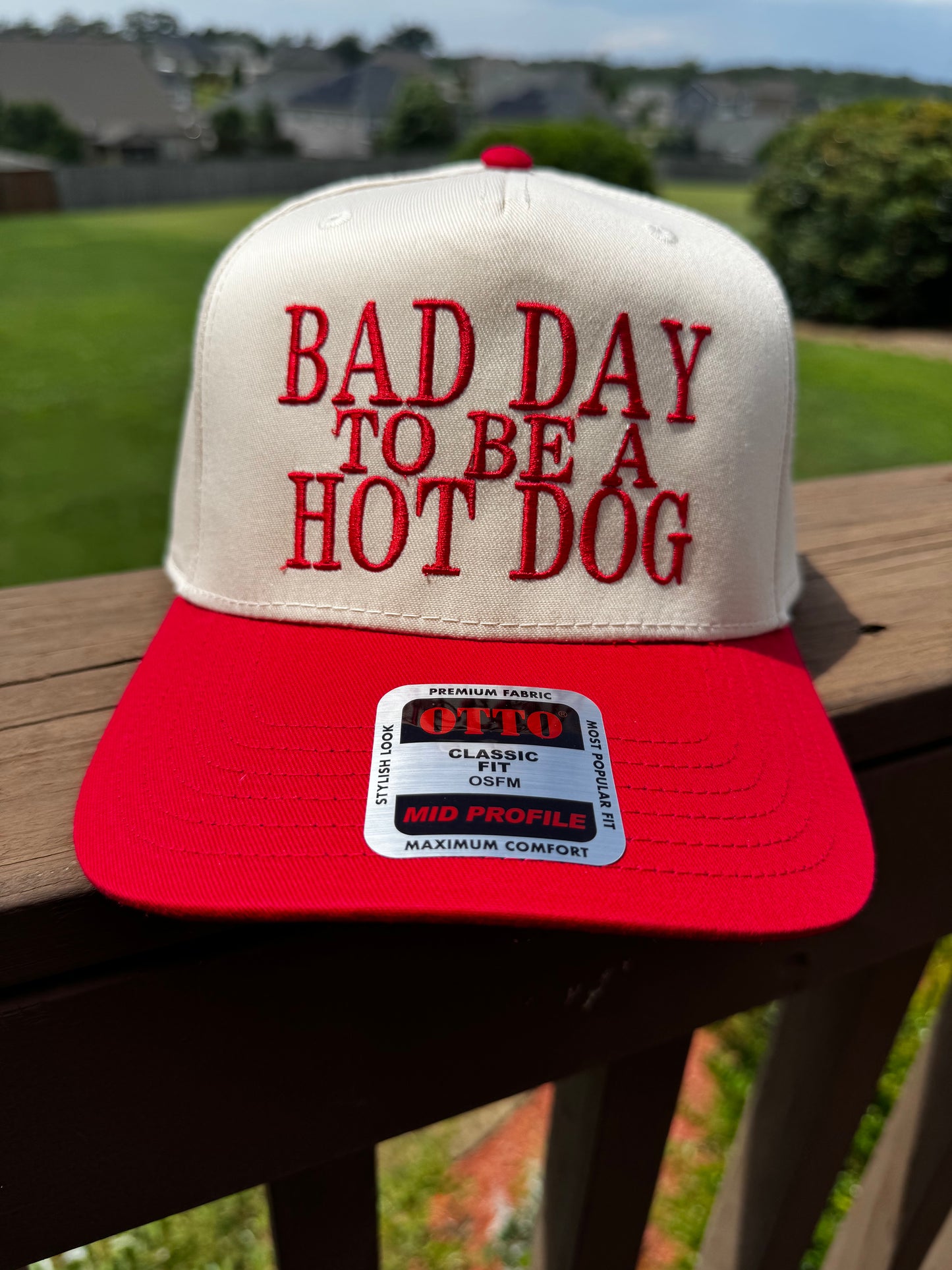 Bad day to be a hot dog Embroidered Trucker Hat Structured hat Wholesale