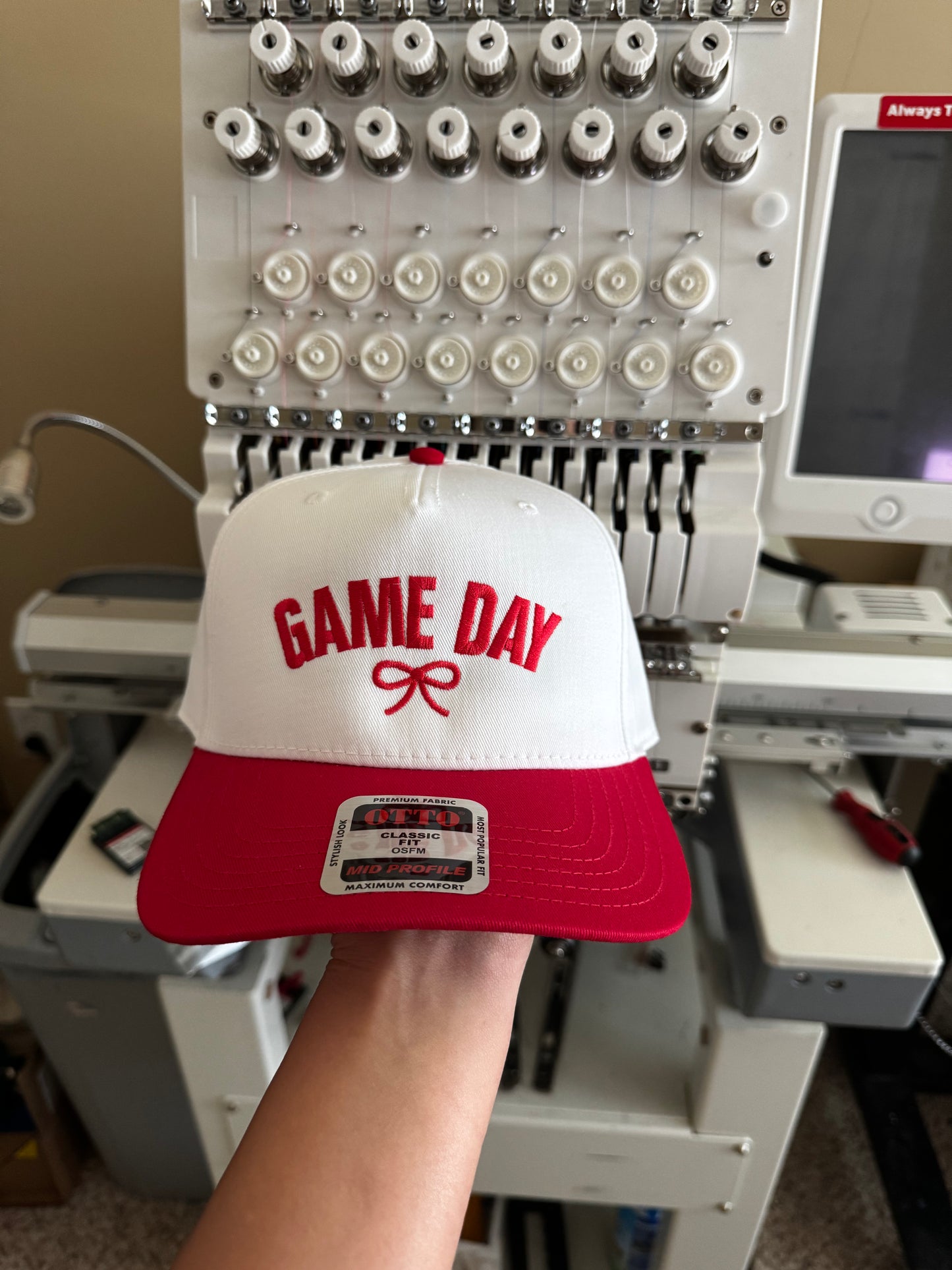 Game Day Embroidered Trucker Hat structured hat WHOLESALE