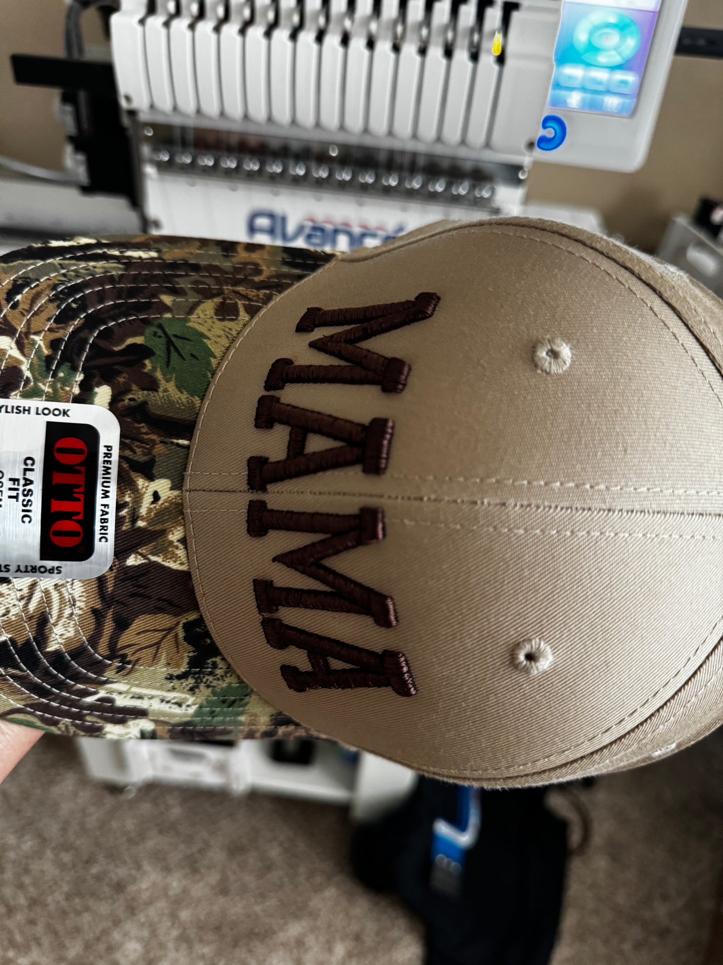 Camo Mama puff Embroidered Trucker Hat structured hat WHOLESALE
