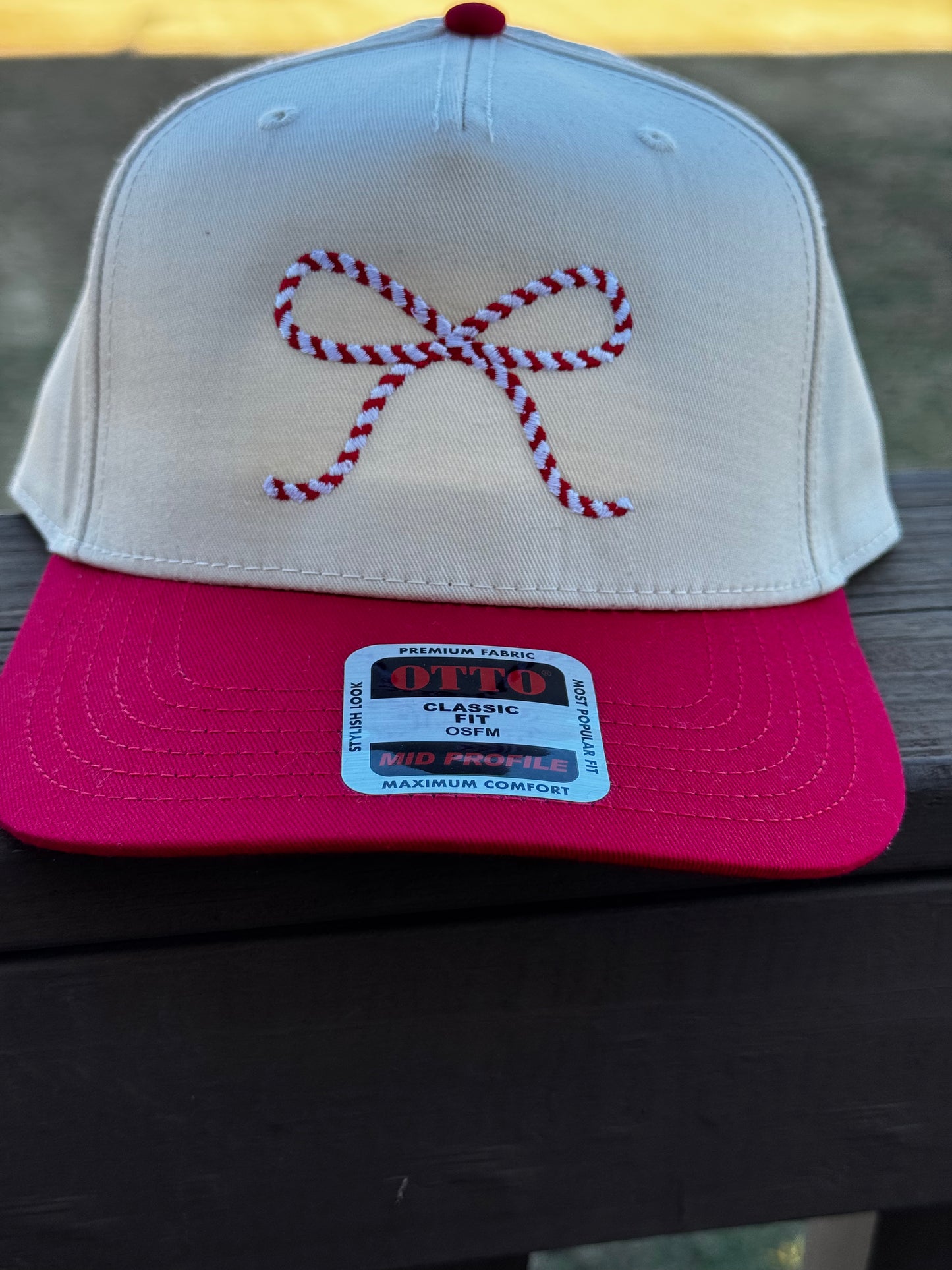 Candy Cane Christmas bow Otto hat