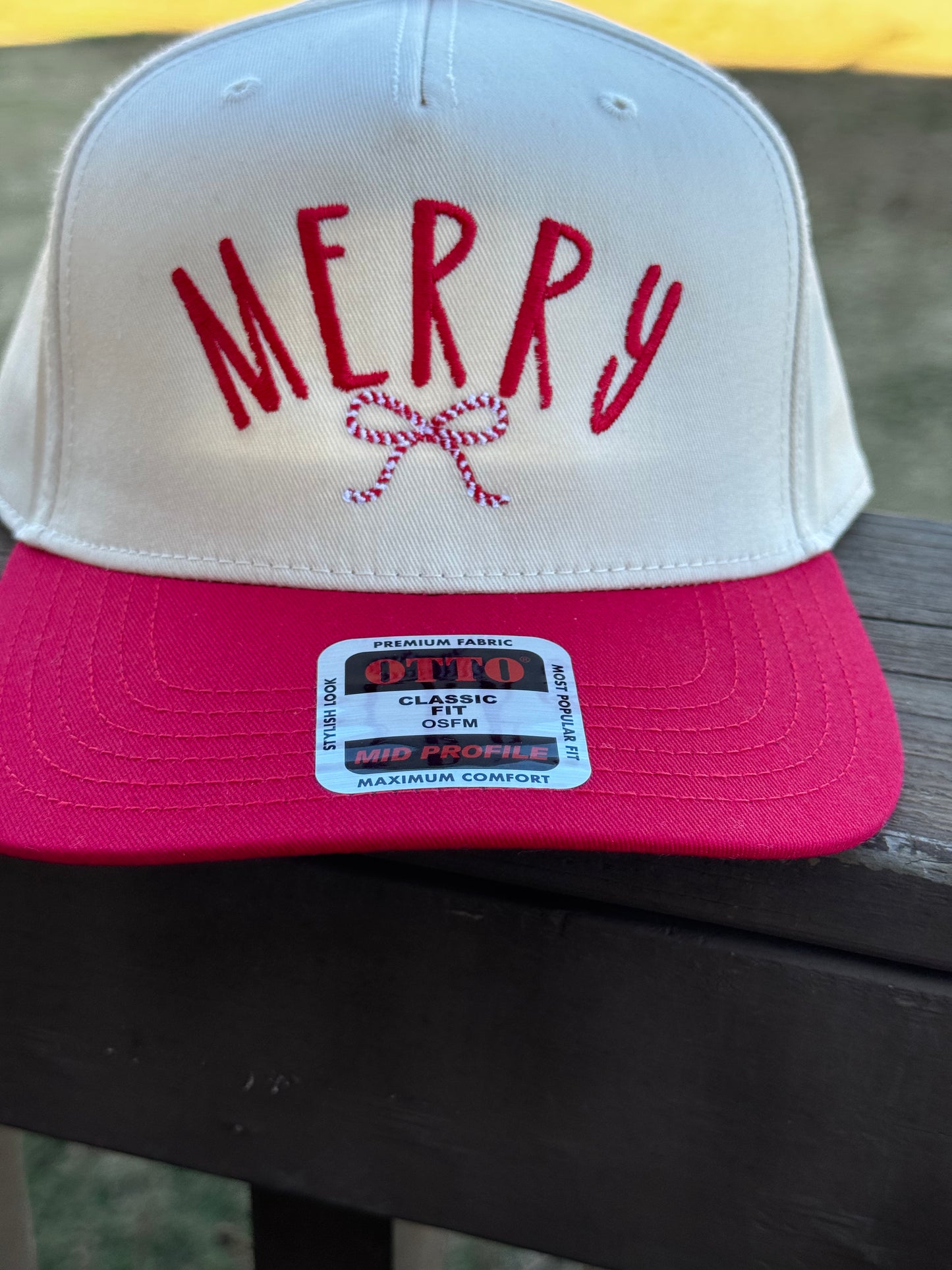 Merry Candy Cane Christmas bow Otto hat