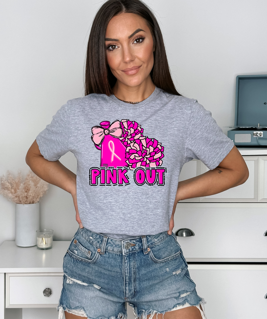 Breast Cancer Pink Out Football DTF and Sublimation Transfer