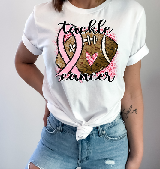 Breast Cancer Tackle Cancer Football DTF and Sublimation Transfer
