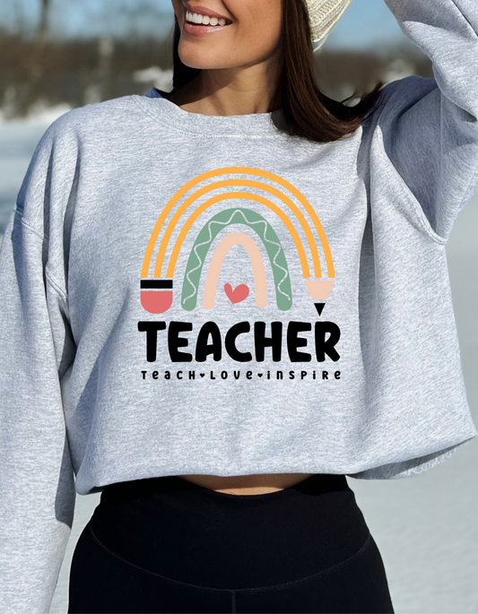 Pencil Rainbow Teacher DTF and Sublimation Transfer