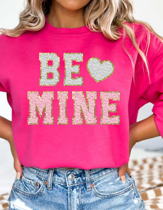 Be Mine Faux Chenille Patch DTF and Sublimation Transfer