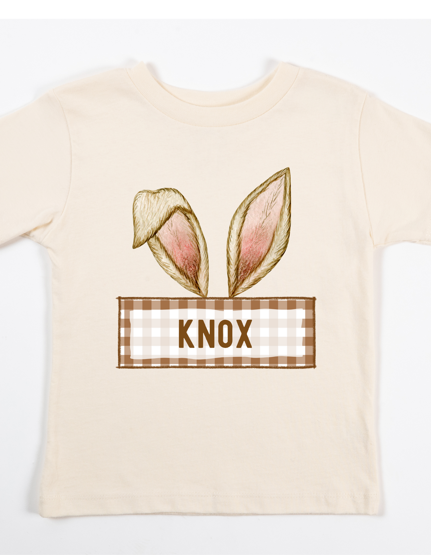 Boy Brown Bunny Easter Custom Name DTF or Sublimation transfer