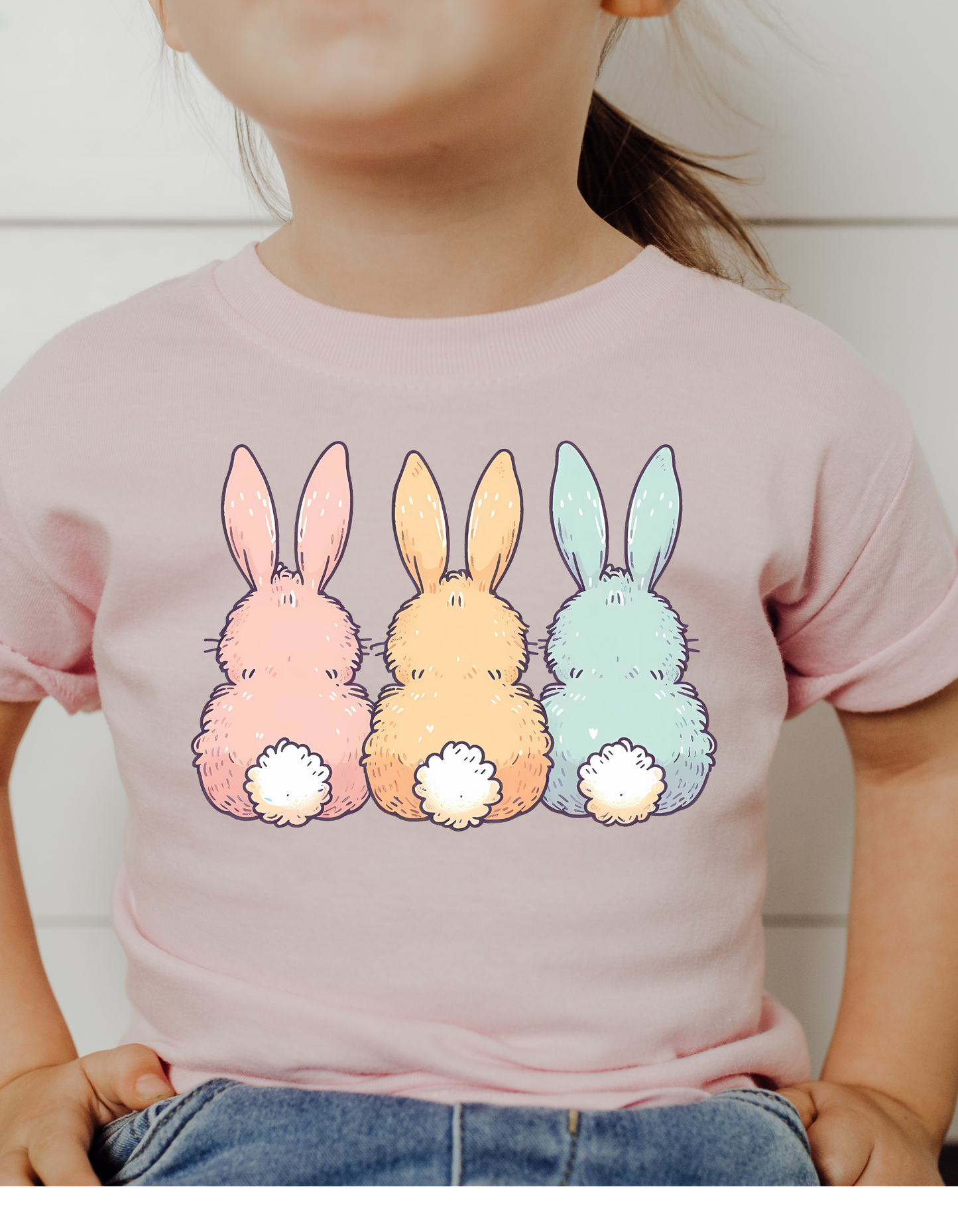 3 Pastel bunnies DTF and Sublimation Transfer