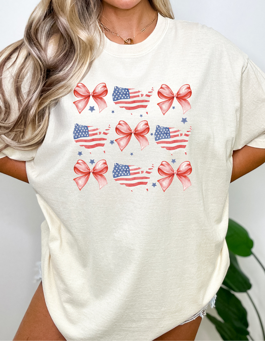 America Patriotic bows DTF and Sublimation Transfer
