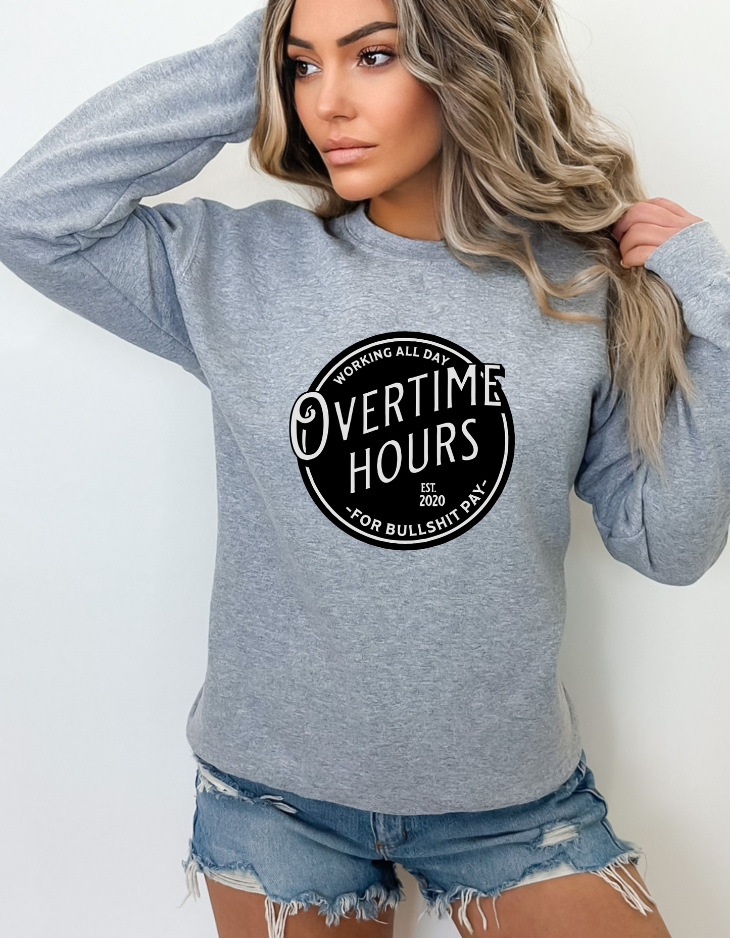 Overtime Hours For bull shit pay DTF and Sublimation Transfer