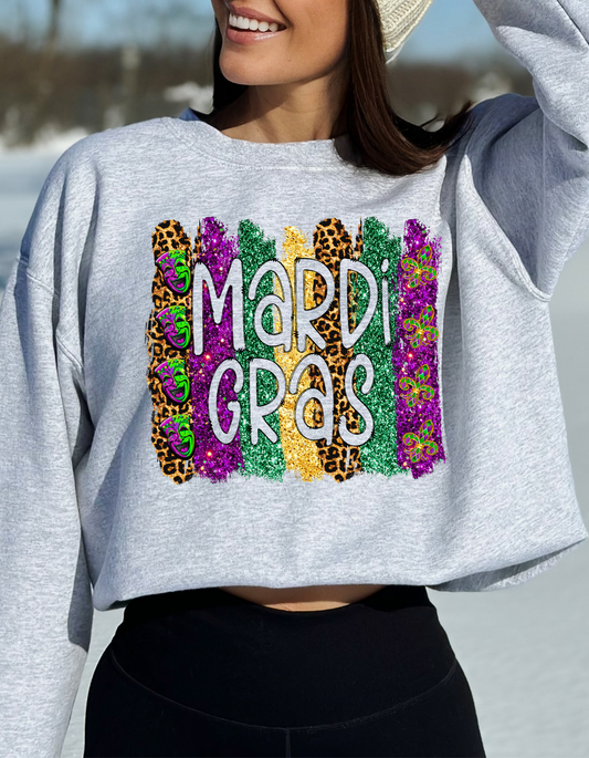 Mardi Gras Faux Glitter DTF and Sublimation Transfer