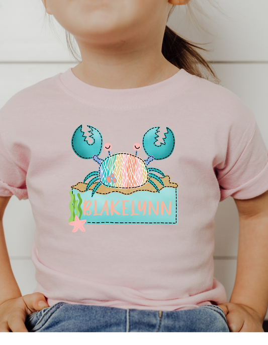 Summer Crab Custom DTF Transfer