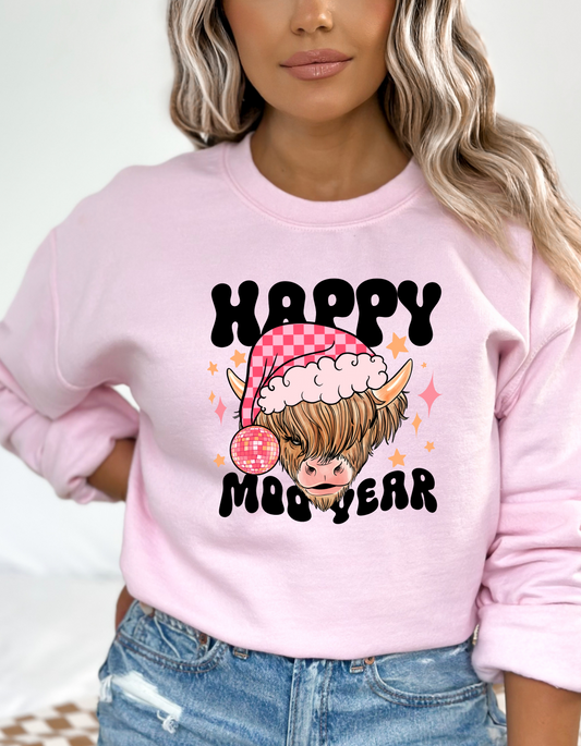 Happy Moo Year New Year DTF and Sublimation Transfer