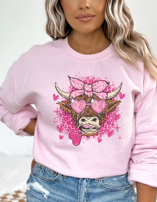 Valentine's Highland Cow DTF and Sublimation Transfer