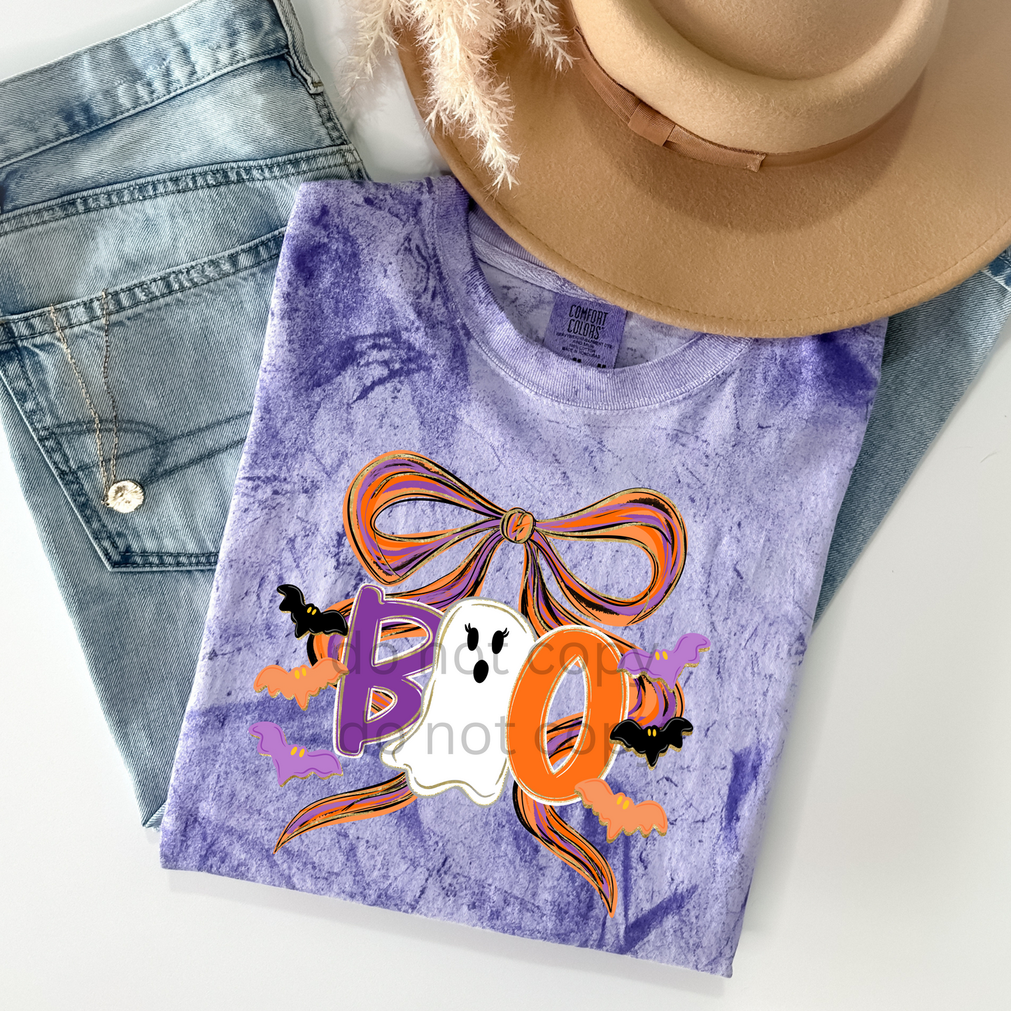 Boo Halloween Coquette bow DTF Transfer