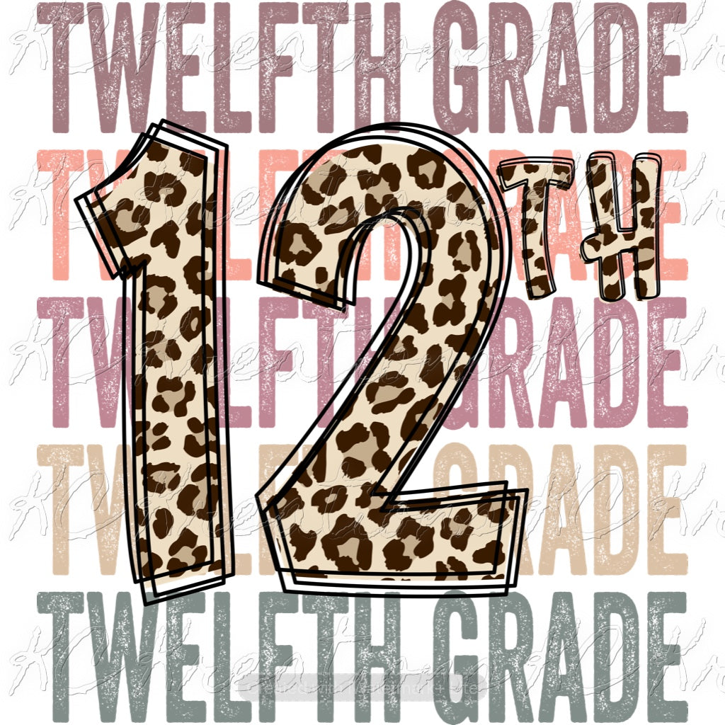 Leopard back to school DTF transfer