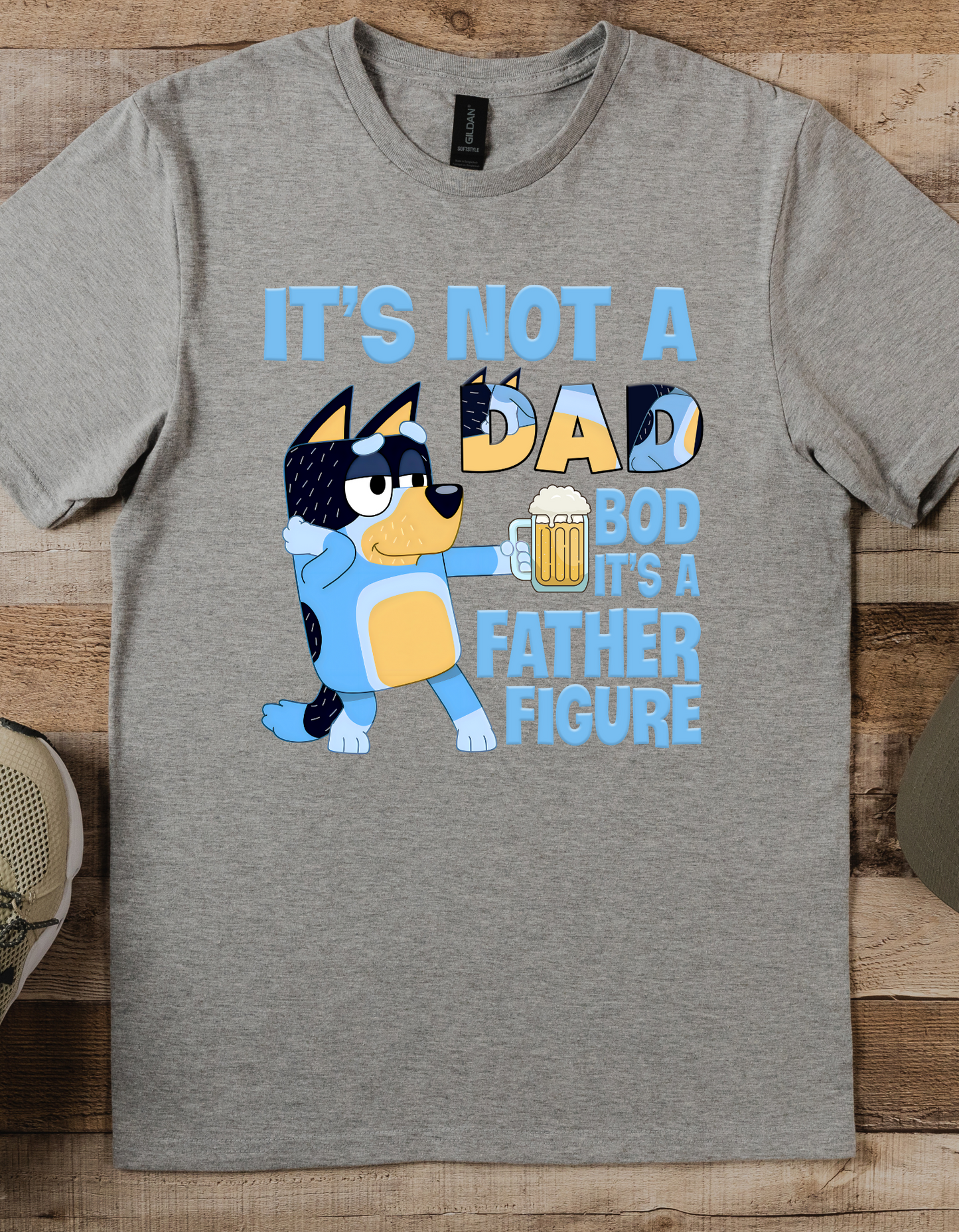 Fathers Day Dad Bod Bluey DTF or Sublimation Transfer