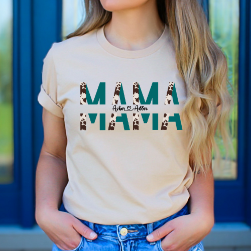 CUSTOM MAMA NAMES MOTHERS DAY DTF OR SUBLIMATION TRANSFER