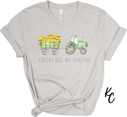 Chicks Dig my Tractor Easter DTF and Sublimation Transfer