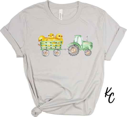 Tractor and chicks Easter DTF and Sublimation Transfer