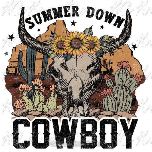 Summer down cowboy sublimation transfer