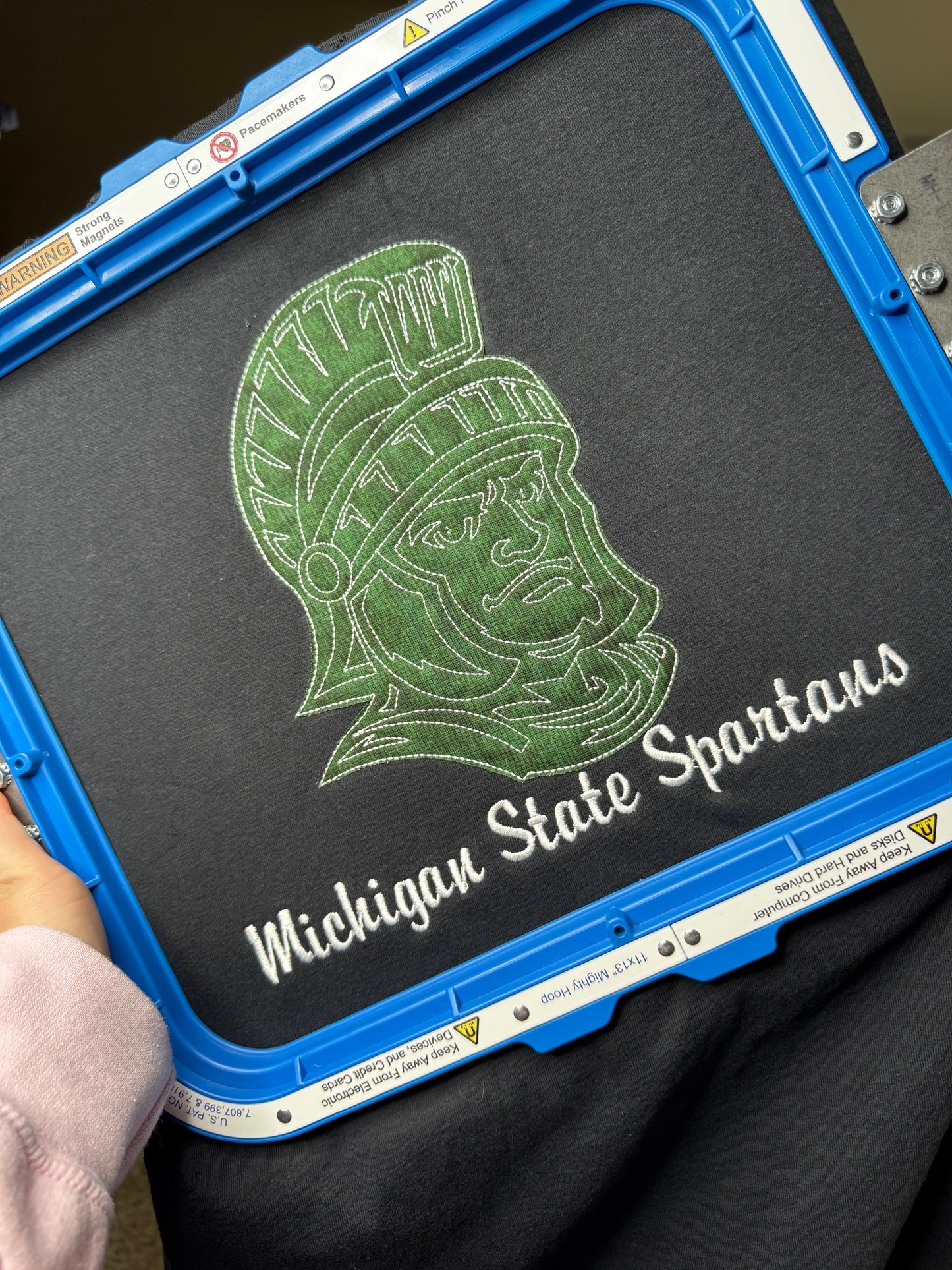 Michigan State Game Day Applique Embroidered Tee or Sweatshirt