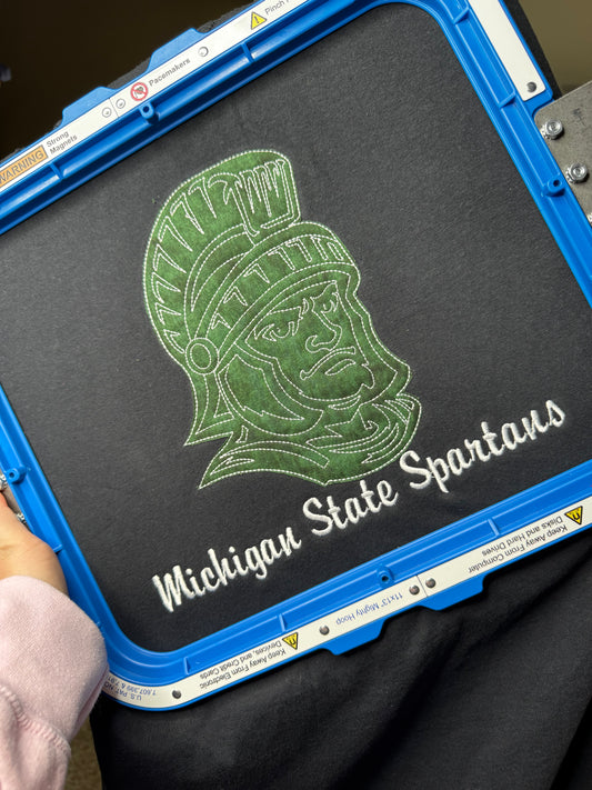 Michigan State Game Day Applique Embroidered Tee or Sweatshirt