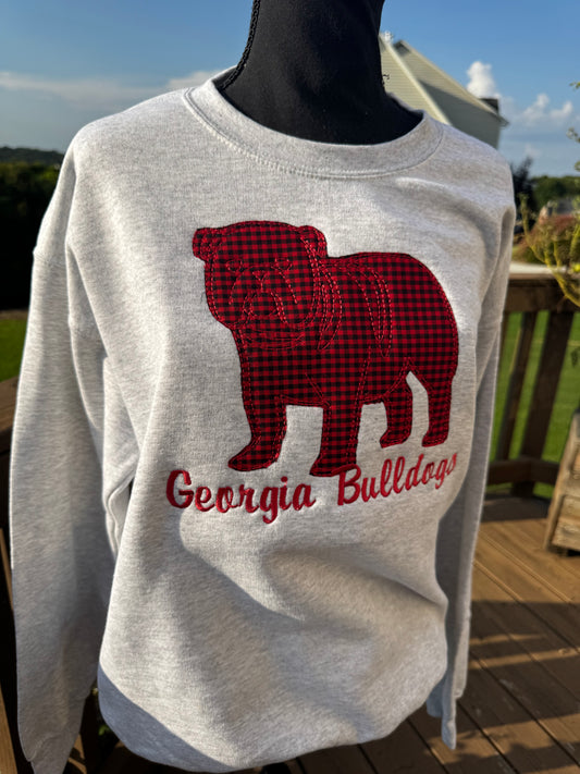 Georgia Bulldogs ASH Applique Embroidered Sweatshirt
