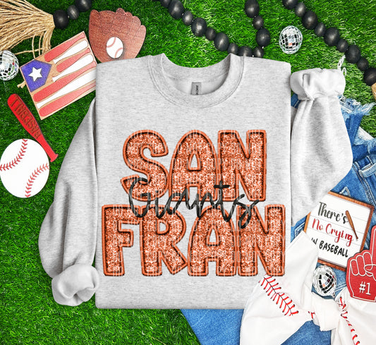 GIANTS M L B FAUX GLITTER DTF and Sublimation Transfer