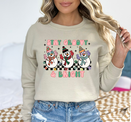 Christmas Stay Groovy and Bright 15 DTF and Sublimation Transfer