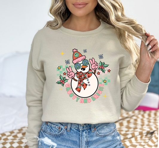 Christmas Groovy Snowman 19 DTF and Sublimation Transfer