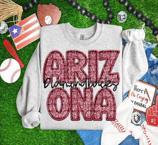 1 ARIZONA M L B FAUX GLITTER DTF and Sublimation Transfer